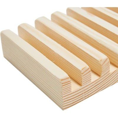 Natural Pine Wood Coaster Holders, 3.9-Inch, Set of 2