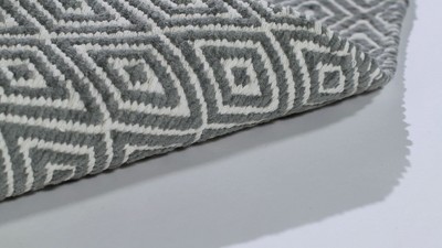 Navy Geometric Handwoven Cotton-Wool Blend Area Rug, 3' x 5'