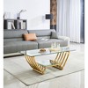 47" Modern Stainless Steel Coffee Table with Two-Tier Tempered Glass and Durable Frame, Easy Assembly - 2 of 4