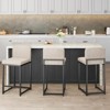 Set of 2 Modern Upholstered Barstools with Backs, Counter Height Stools with Metal Legs & Faux Leather for Kitchen Island Dining Room - 4 of 4