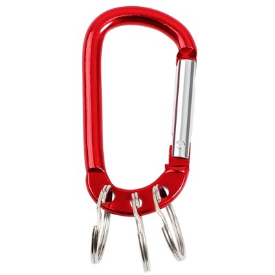 Unique Bargains Metal Hiking D-ring Keychain Carabiner Hook Black 1.8 X 1  X 0.16 10 Pcs : Target