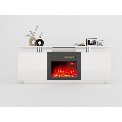 NicBex 63 Inch Fireplace TV Stand with Electric Fireplace Insert for TVs Up to 80",Modern Media Entertainment Center for Living Room