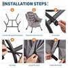 Lazy Chair with Ottoman, Comfortable Reading Chairs with Foldable Footrest for Living Bedroom with Armrests & a Side Pocket - 4 of 4