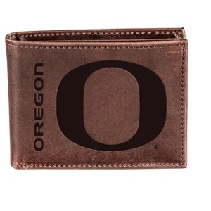 Evergreen NCAA Oregon Ducks Brown Leather Bifold Wallet Officially Licensed with Gift Box - 1 of 1