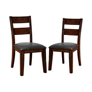 Set of 2 Two Panel Breighton Backed Side Chair Dark Cherry - Sun & Pine, Brown