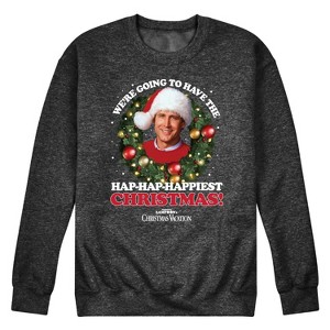 Men's - National Lampoon - Christmas Vacation Clark Happiest Graphic Fleece Sweatshirt - 1 of 4