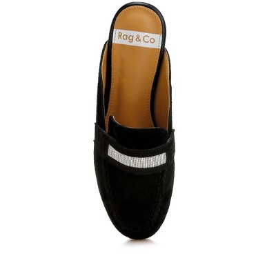 Женские сабо Rag & Co Belorose Rhinestone Strap Suede Mules — фото 4