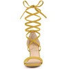 Allegra K Women's Back to College Open Toe Lace Up Chunky High Heels Strappy Sandals - 2 of 4