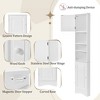 Tall Corner Cabinet Shelves, Narrow Storage Unit With 2 Doors And Adjustable Shelves, Wooden Floor Cabinet, Living Room, Entryway Home Furniture - 4 of 4