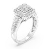GILDED 3/4 CTTW Lab Grown Diamond Fashion Square Ring in Sterling Silver, Size 7 - 2 of 4