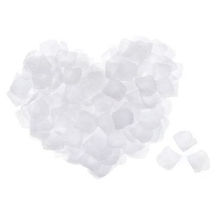 Unique Bargains Wedding Birthday Decor Artificial Silk Flower Rose Petals 2x2 Inch 1200 Pcs White - 1 of 3