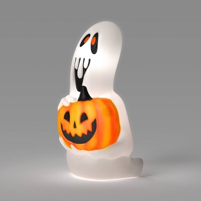 18.11" Blow Mold Ghost with Jack Halloween Decorative Prop White - Hyde and EEK! Boutique™