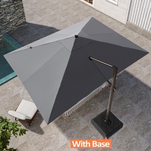 Pellebant 10'x 12.5' Patio cantilever Umbrella Heavy Duty Base Set High-strength Aluminum Pole with 360Rotation 5 Heights Adjustable - 1 of 4
