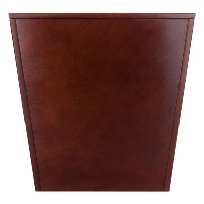 Transitional Walnut Wood Storage Cube End Table 18.5"