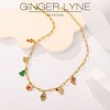 Christmas Charm Paperclip Chain Necklace for Women 14kt Gold over Stainless Steel Adjustable to 18" by Ginger Lyne Collection - 4 of 4