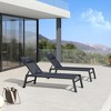 PURPLE LEAF Outdoor Lounge Chair Set Aluminum Patio Chaise Lounger with Side Table and Pillow for Outside Pool Beach Sunbathing Tanning Recliner - 2 of 4