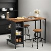 KTMBDW Kitchen Island with Storage Shelves, Wooden Top & Metal Frame, Multifunctional Bar Table for Dining & Food Prep for Kitchen & Dining Room,Brown - 2 of 4