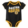 NHL Boston Bruins Infant Girls' 3pk Bodysuits - 4 of 4