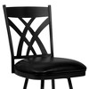 26" Dover Faux Leather Metal Counter Height Barstool Black - Armen Living: Swivel, Footrest, Square Seat - 3 of 4