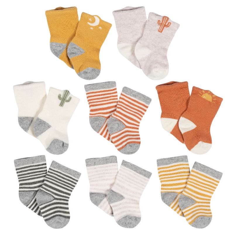 Gerber Baby Neutral 8-Pack Jersey Wiggle Proof® Socks Southwest, 1 of 10