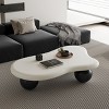 Okak Modern Cloud Shaped Coffee Table Curved Profile Design Coffee Table with Cylindrical Legs - 2 of 4