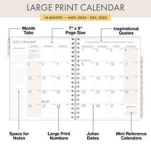 Global Printed Products Essential Pro Monthly & Weekly Planner 7" x 9" CY 2025 (Teal Floral) - 1 of 4