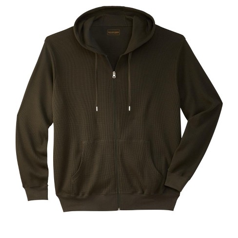 Boulder Creek By Kingsize Men's Big & Tall Thermal Waffle Zip Hoodie - Tall  - 5xl, Green : Target