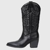 Alpine Swiss Sadie Womens Cowboy Boots Western Cowgirl Boots Mid Calf Chunky Block High Heel Booties - 2 of 4