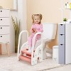 3 Step Stool for Toddler, Plastic Children Learning Helper Stool with Side Handles, Kids Standing Tower for Kitchen Counter, Toilet, Gray - 3 of 4