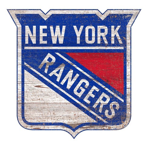 Nhl New York Rangers Distressed Logo Cutout Sign : Target