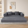 75'' Memory Foam Faux Fur 2-in-1 Foldable Boneless Sofa Bed with 2 Pillows - 3 of 4