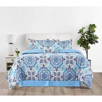 Lux Decor Collection 5 Piece Comforter Set Reversible - Microfiber Down Alternative Bedding Comforter Set