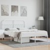 vidaXL Powder-Coated Steel Bed Frame with Headboard, White - Durable, Elegant Design, Extra Storage Space - 2 of 4