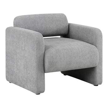 HOMES: Inside + Out Sanddrift Modern Boucle Upholstered Accent Chair Gray