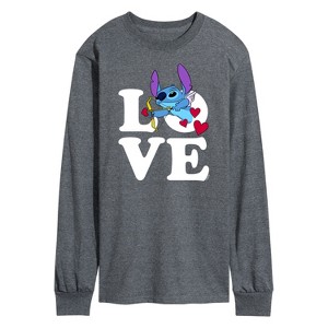 Men's - Lilo and Stitch - Love Cupid Stitch Long Sleeve Graphic T-Shirt - 1 of 4