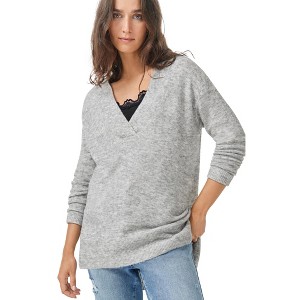ellos Plus Size Hi-Lo V-Neck Pullover - 1 of 4