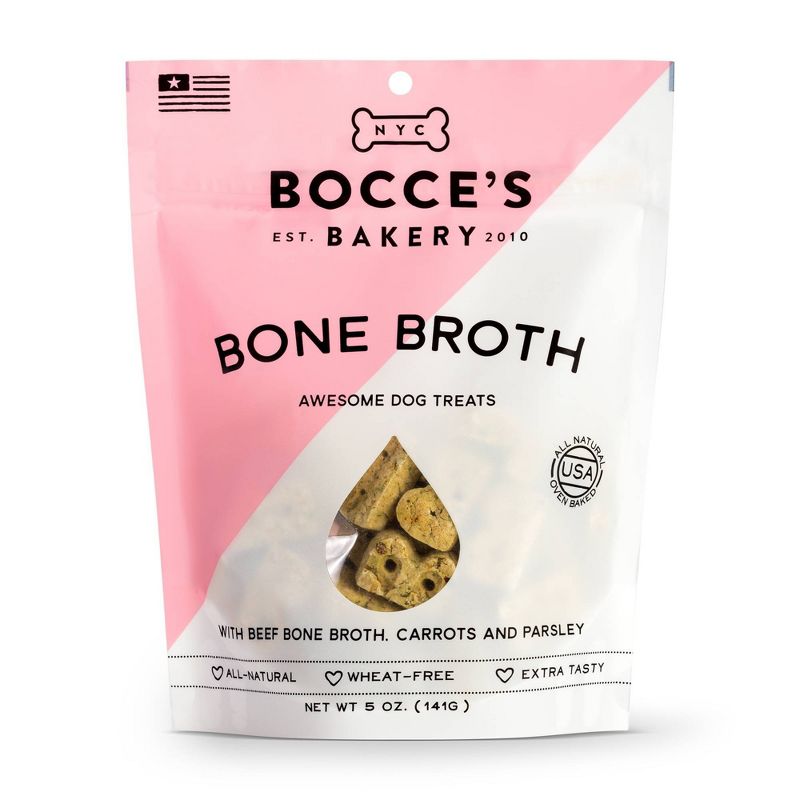 Bocce&#39;s Bakery Beef Bone Broth and Carrot Dog Treats - 5oz, 1 of 7