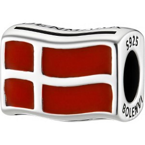 Sterling Silver Travel Charm - World Flags Country Bead for Bracelets, Gift for Mom & Daughter - 1 of 4