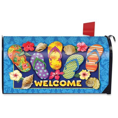 Paradise Flip Flops Summer Magnetic Mailbox Cover Standard Briarwood Lane