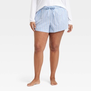 Women's Striped Cotton Pajama Shorts - Auden™ - 1 of 3