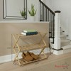 Basicwise Set of 2 Foldable Bamboo Shoe Rack and Storage Shelf Multi-Purpose Wooden Organizer for Entryway Closet or Living Room Space-Saving Stand - 2 of 4