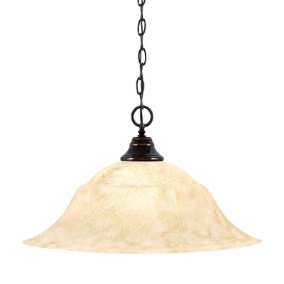 Toltec Lighting Any 1 - Light Pendant in  Black Copper with 20" Italian Marble  Shade
