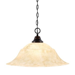 Toltec Lighting Any 1 - Light Pendant in  Black Copper with 20" Italian Marble  Shade - 1 of 1