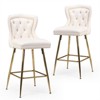 RISOKEYS Bar Stools Set of 2 - Velvet Counter Height Bar Chair with Metal Legs, Button Tufted and Nailhead Trim for Kitchen Island - 4 of 4