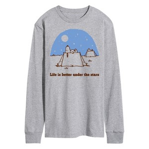 Men's - Peanuts - Life Is Better Under The Stars Long Sleeve Graphic T-Shirt - 1 of 4