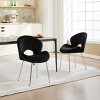 Velvet Dining Chair Set of 2, Modern Dining Chair with Hollow Back and Metal Legs, Upholstered Dining Chair for Kitchen or Living Room-Koiai - 2 of 4