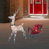 Northlight 51" Lighted White Reindeer with Sleigh Christmas Decoration - 2 of 4