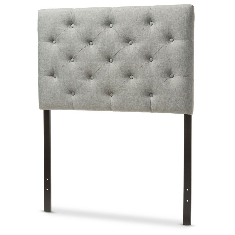 Twin Viviana Modern And Contemporary Fabric Upholstered Button Tufted Headboard Gray - Baxton Studio, 3 of 6