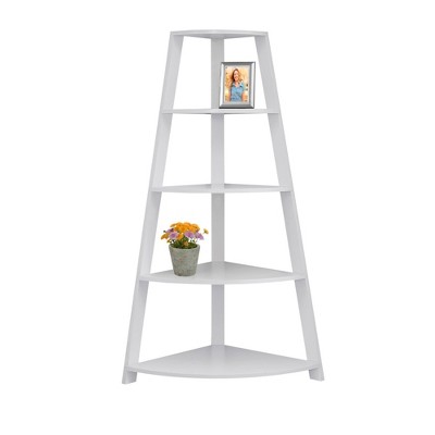 60" Bookcase Corner Accent Etagere White - EveryRoom