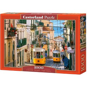 1000 Piece Jigsaw Puzzle, Lisbon Trams, Portugal, European puzzle, Sister city of San Francisco, Adult Puzzle, Castorland C-104260-2 - 1 of 4
